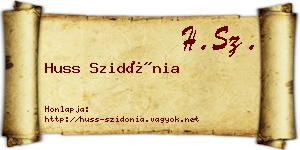 Huss Szidónia névjegykártya